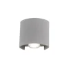 LED-Wandleuchte, silberfarben, halbrunder Form, Up+Down, Lichtkegel
