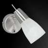 LED-Wandleuchte, Stahl, Kippschalter, Alabasterglas, dreh und schwenkbar