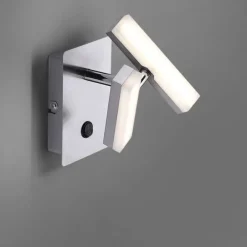 LED-Wandleuchte, Stahl, 2 verstellbaren Leuchtköpfen, warmweißes Licht