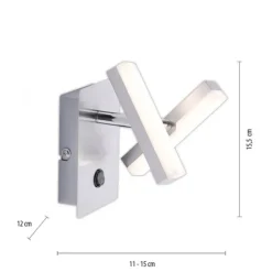 LED-Wandleuchte, Stahl, 2 verstellbaren Leuchtköpfen, warmweißes Licht