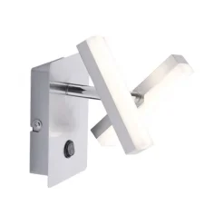 LED-Wandleuchte, Stahl, 2 verstellbaren Leuchtköpfen, warmweißes Licht