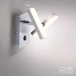 LED-Wandleuchte, Stahl, 2 verstellbaren Leuchtköpfen, warmweißes Licht