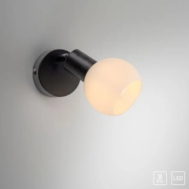 LED Wandleuchte und Deckenleuchte 1 flammig schwarz Spot drehbar