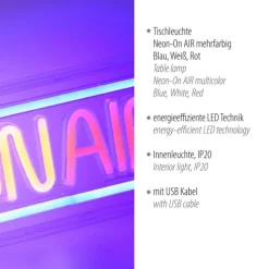 LED Wandleuchte USB Acryl mehrfarbig Schnurschalter Dekoration