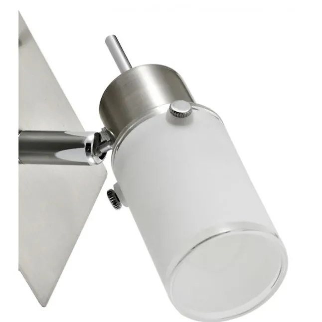 LED-Wandleuchte, verstellbaren Leuchtkopf, Wippschalter, satiniertes Glas
