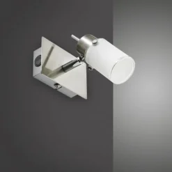 LED-Wandleuchte, verstellbaren Leuchtkopf, Wippschalter, satiniertes Glas