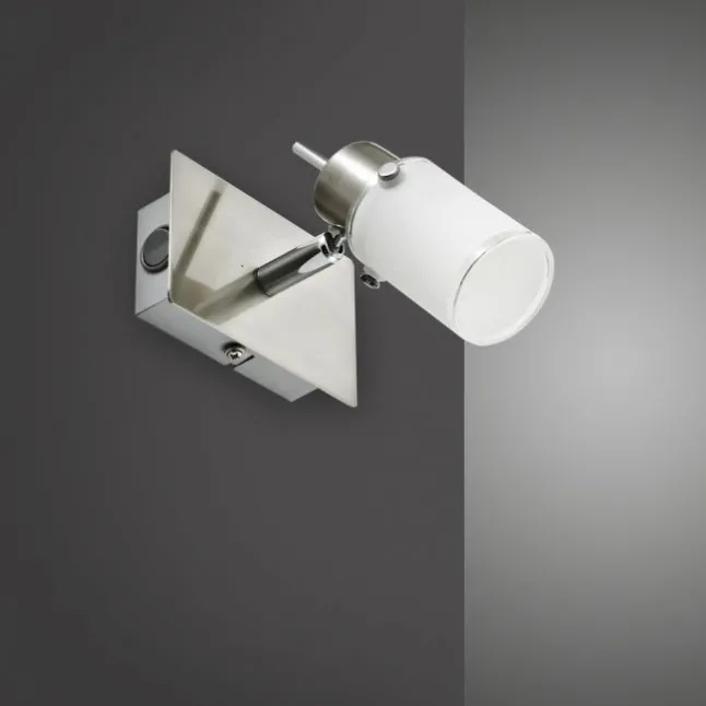 LED-Wandleuchte, verstellbaren Leuchtkopf, Wippschalter, satiniertes Glas