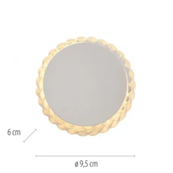 LED Wandleuchte weiß Kristallrand rund 3000K warmweiß Dekolampe
