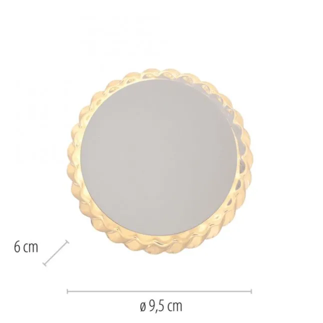 LED Wandleuchte weiß Kristallrand rund 3000K warmweiß Dekolampe