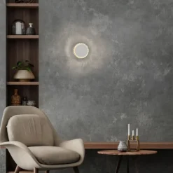 LED Wandleuchte weiß Kristallrand rund 3000K warmweiß Dekolampe