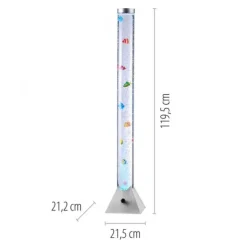 LED-Wassersäule, RGB, Farbwechsel, bunte Fische, modern