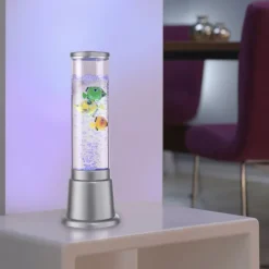 LED-Wassersäule, stahl, 3 Kunstfische, Farbwechsel, inkl. Schnurschalter