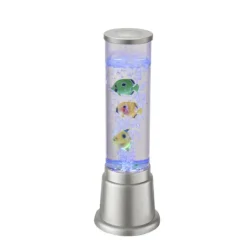 LED-Wassersäule, stahl, 3 Kunstfische, Farbwechsel, inkl. Schnurschalter