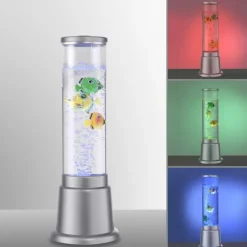 LED-Wassersäule, stahl, 3 Kunstfische, Farbwechsel, inkl. Schnurschalter