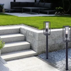 LED-Wegeleuchte, anthrazit, IP44, E27 Fassung, spritzwassergeschützt
