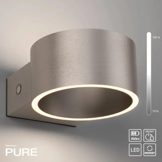 Paul Neuhaus Akku Wandleuchte PURE Clipse diamond (alu)