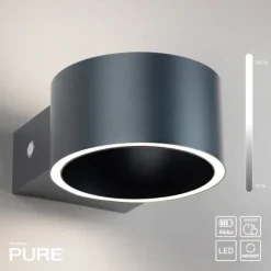 Paul Neuhaus Akku Wandleuchte PURE Clipse mystic grey