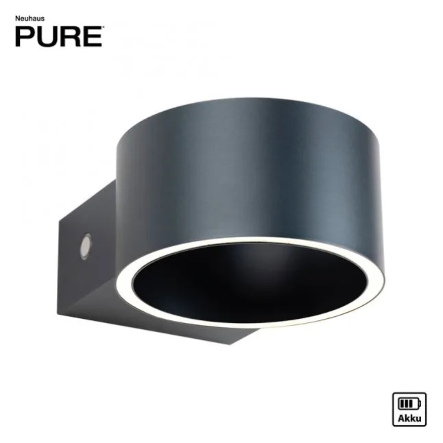 Paul Neuhaus Akku Wandleuchte PURE Clipse mystic grey