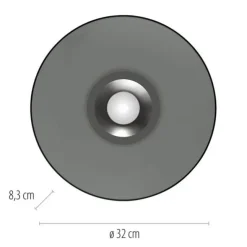 Paul Neuhaus Deckenleuchte PURE Moon platin (grau) dimmbar Wohnzimmer Küche
