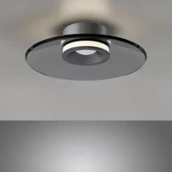 Paul Neuhaus Deckenleuchte PURE Moon platin (grau) dimmbar Wohnzimmer Küche