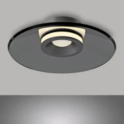 Paul Neuhaus Deckenleuchte PURE Moon platin (grau) dimmbar Wohnzimmer Küche