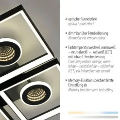 Paul Neuhaus Deckenleuchte schwarz dimmbar Fernbedieung Lichteffekte