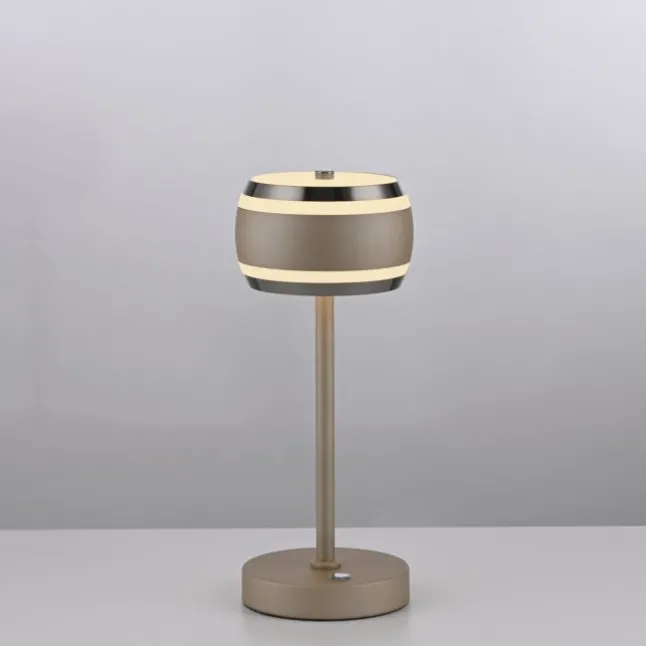 Paul Neuhaus LED Akku-Tischleuchte PURE Falling Rings, bronce, Touchdimmer,