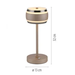 Paul Neuhaus LED Akku-Tischleuchte PURE Falling Rings, bronce, Touchdimmer,
