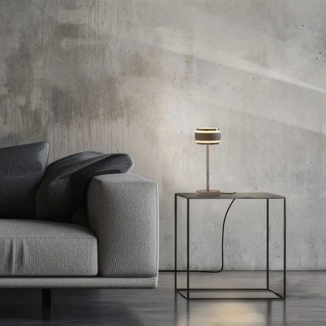 Paul Neuhaus LED Akku-Tischleuchte PURE Falling Rings, bronce, Touchdimmer,