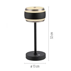 Paul Neuhaus LED Akku-Tischleuchte PURE Falling Rings,black pearl/diamond , Touch
