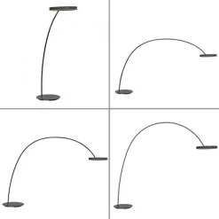 Paul Neuhaus LED Bogenlampe PURE Loop-Bow, black pearl, Stehleuchte, dimmbar