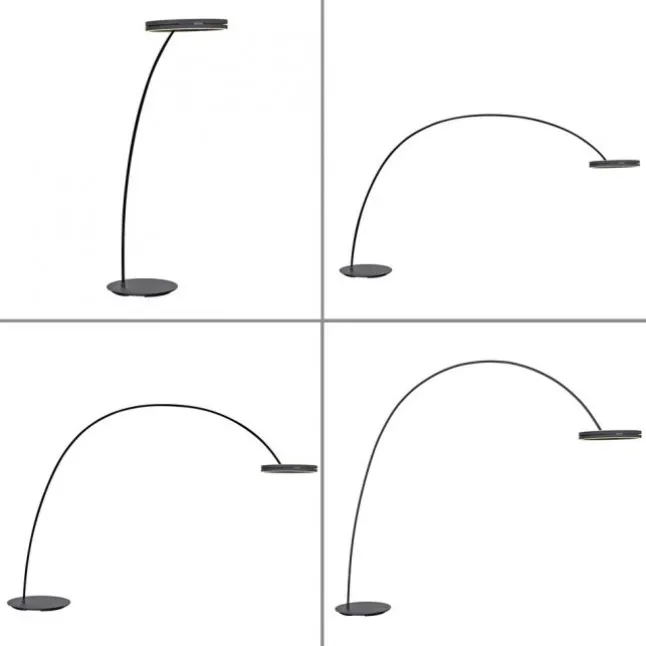 Paul Neuhaus LED Bogenlampe PURE Loop-Bow, black pearl, Stehleuchte, dimmbar