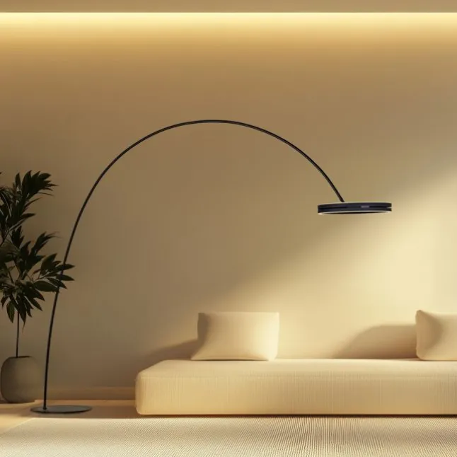 Paul Neuhaus LED Bogenlampe PURE Loop-Bow, black pearl, Stehleuchte, dimmbar