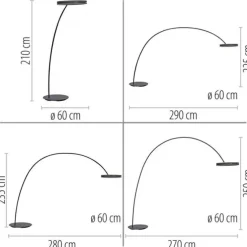 Paul Neuhaus LED Bogenlampe PURE Loop-Bow, black pearl, Stehleuchte, dimmbar