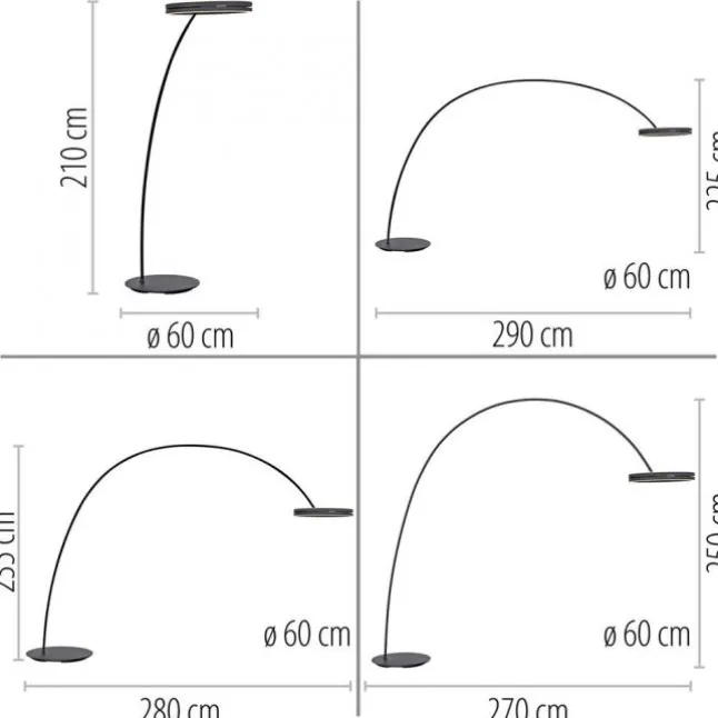 Paul Neuhaus LED Bogenlampe PURE Loop-Bow, black pearl, Stehleuchte, dimmbar