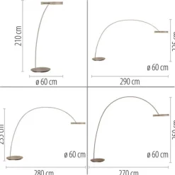 Paul Neuhaus LED Bogenlampe PURE Loop-Bow, bronce, Stehleuchte, dimmbar,