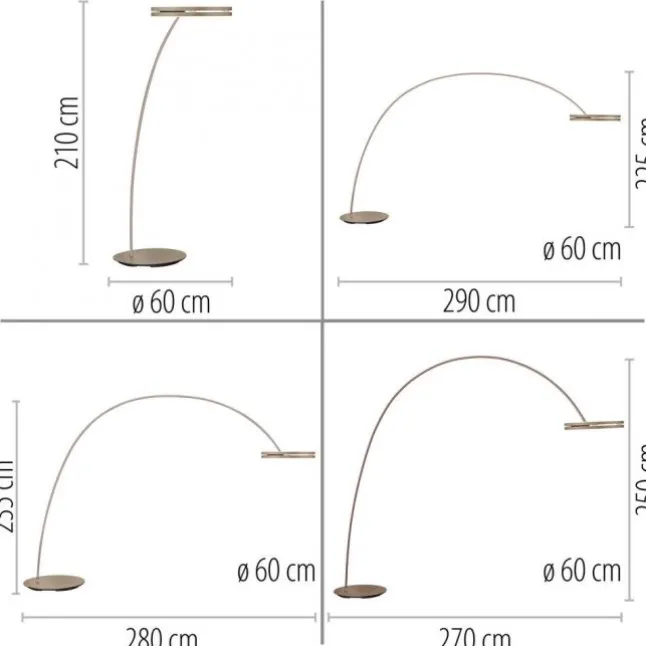 Paul Neuhaus LED Bogenlampe PURE Loop-Bow, bronce, Stehleuchte, dimmbar,