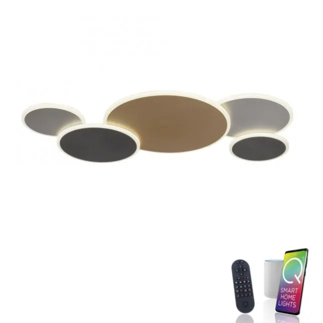 Paul Neuhaus LED Deckenleuchte Q-PIATO mehrfarbig 5 flammig rund Smart Home