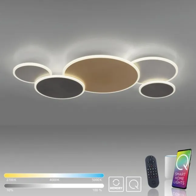 Paul Neuhaus LED Deckenleuchte Q-PIATO mehrfarbig 5 flammig rund Smart Home