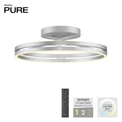 Paul Neuhaus LED Deckenleuchte PURE Loop stone (alu) Fernbedienung