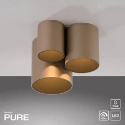 Paul Neuhaus LED Deckenleuchte PURE Point, bronce, Indoor dimmbar