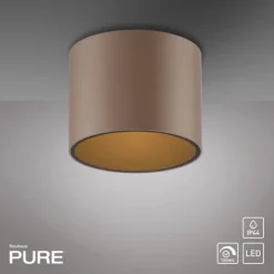 Paul Neuhaus LED Deckenleuchte PURE Point, bronce, Indoor, dimmbar