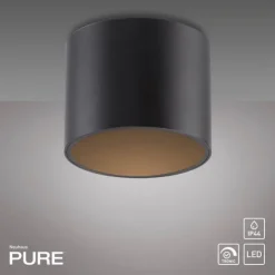 Paul Neuhaus LED Deckenleuchte PURE Point, black pearl, Indoor, dimmbar