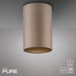 Paul Neuhaus LED Deckenleuchte PURE Point, bronce, Indoor, dimmbar