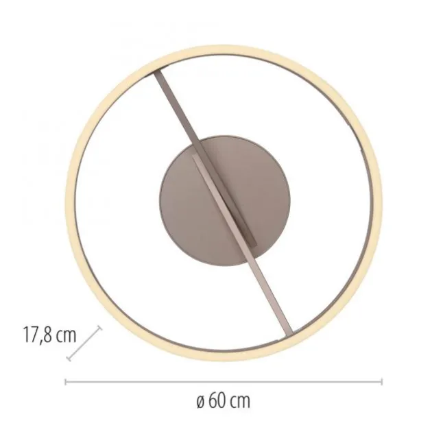 Paul Neuhaus LED Deckenleuchte PURE Loop, bronce, dimmbar, Funk-FB