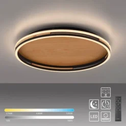 Paul Neuhaus LED Deckenleuchte SVEJA, Holz-natur