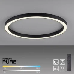 Paul Neuhaus LED Deckenleuchte PURE Lines Round graphite 70cm CCT Fernbedienung