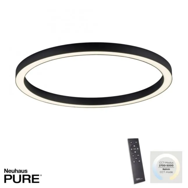Paul Neuhaus LED Deckenleuchte PURE Lines Round graphite 70cm CCT Fernbedienung