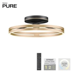 Paul Neuhaus LED Deckenleuchte PURE Loop black-pearl/ivory-gold Fernbedienung
