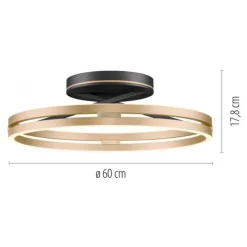 Paul Neuhaus LED Deckenleuchte PURE Loop black-pearl/ivory-gold Fernbedienung